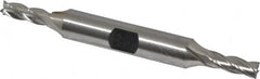Hertel - 13/64", 9/16" LOC, 3/8" Shank Diam, 3-1/4" OAL, 4 Flute, High Speed Steel Square End Mill - Double End, Uncoated, Spiral Flute, 30° Helix, Right Hand Cut, Right Hand Flute - Benchmark Tooling