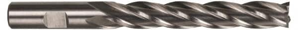 Hertel - 1-1/4", 4" LOC, 1-1/4" Shank Diam, 6-1/2" OAL, 4 Flute, High Speed Steel Square End Mill - Single End, Uncoated, Spiral Flute, 30° Helix, Centercutting, Right Hand Cut, Right Hand Flute - Benchmark Tooling