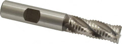 Hertel - 1/2" Diam, Coarse Pitch, 1-1/4" LOC, 4 Flute Cobalt Roughing Square End Mill - Uncoated, 3-1/4" OAL, 1/2" Shank Diam, Single End, Centercutting, 30° Helix - Benchmark Tooling
