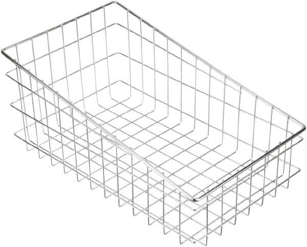 Marlin Steel Wire Products - 18-1/2" Deep, Rectangular Steel Wire Basket - 11" Wide x 8" High - Benchmark Tooling