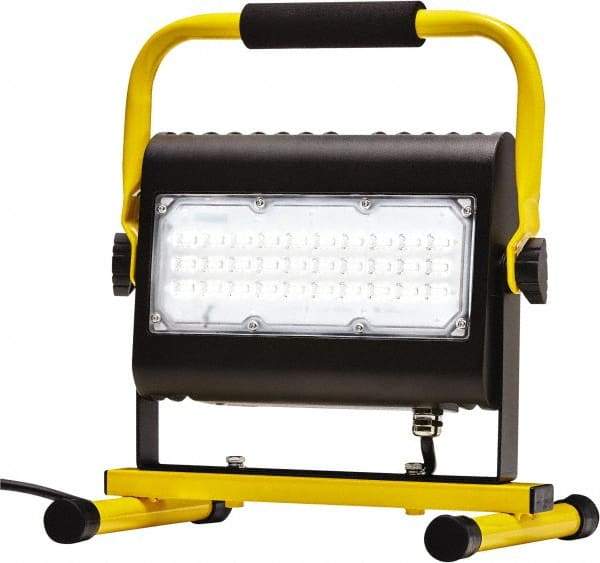 Probuilt Lighting - 120 Volt, 50 Watt, Electric, LED Portable Floor Work Light - 1,524mm Cord, 1 Head, 4,800 Lumens, Aluminum, 12" Long x 10" Wide x 9" High - Benchmark Tooling