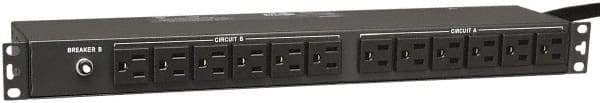 Tripp-Lite - 24 Outlets, 120 VAC30 Amps, 15' Cord, Power Outlet Strip - Rack Mount, 5-15/20R NEMA Configuration, 19" Strip - Benchmark Tooling
