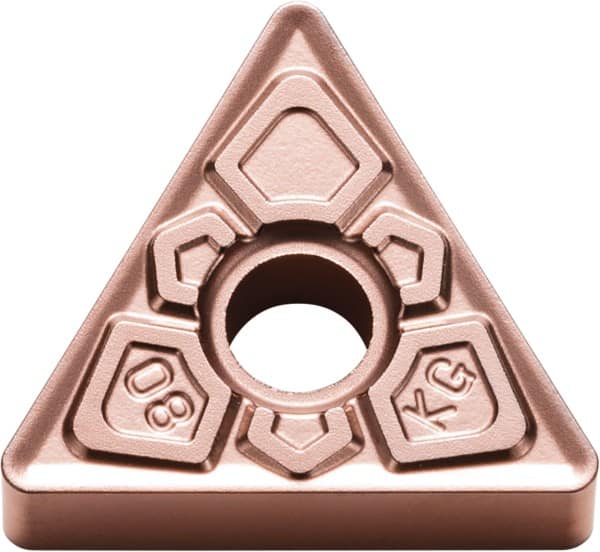 Kyocera - TNMG331 KG Grade CA315 Carbide Turning Insert - TiCN/Al2O3 Finish, 60° Triangle, 3/8" Inscr Circle, 3/16" Thick, 1/64" Corner Radius - Benchmark Tooling