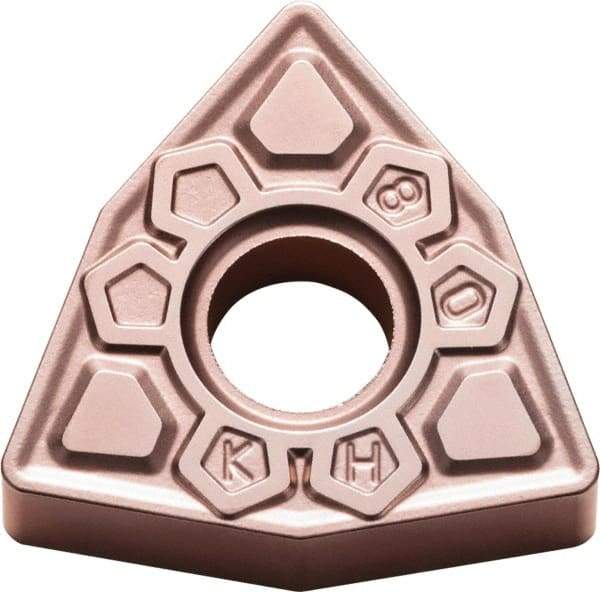 Kyocera - WNMG433 KH Grade CA320 Carbide Turning Insert - TiCN/Al2O3 Finish, 80° Trigon, 1/2" Inscr Circle, 3/16" Thick, 3/64" Corner Radius - Benchmark Tooling