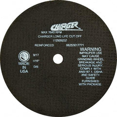 Norton - 8" Zirconia Alumina Cutoff Wheel - 1/16" Thick, 5/8" Arbor - Benchmark Tooling