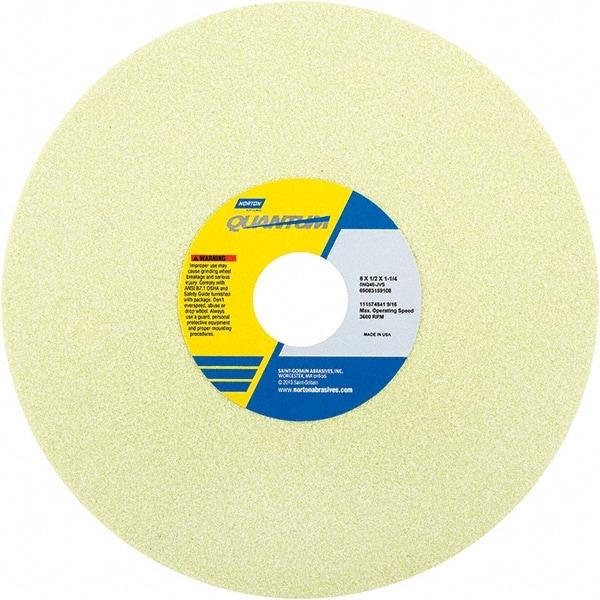 Norton - 8" Diam x 1-1/4" Hole x 1/2" Thick, J Hardness, 46 Grit Surface Grinding Wheel - Ceramic, Type 1, Coarse Grade, 3,600 Max RPM - Benchmark Tooling