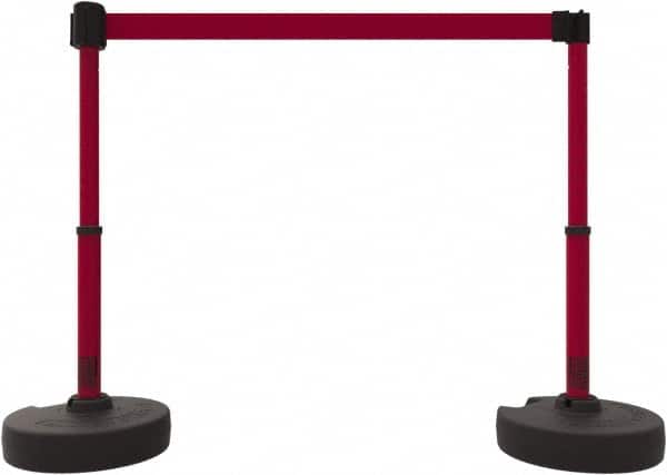 Banner Stakes - 42" High Plastic Pedestrian Barrier - 15' Long Rope - Benchmark Tooling