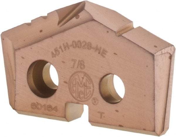 Allied Machine and Engineering - 7/8" Diam x 5/32" Thick, Seat Code 1, 132° Included Angle Spade Drill Insert - AM200 Coated, Cobalt, Grade Super Cobalt, Series GEN2 T-A - Benchmark Tooling