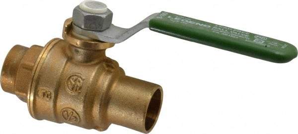 Legend Valve - 1/2" Pipe, Full Port, Brass Full Port Ball Valve - Bi-Directional, Sweat Ends, Quarter Turn Handle, 600 WOG, 150 WSP - Benchmark Tooling