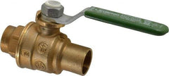 Legend Valve - 1/2" Pipe, Full Port, Brass Full Port Ball Valve - Bi-Directional, Sweat Ends, Quarter Turn Handle, 600 WOG, 150 WSP - Benchmark Tooling