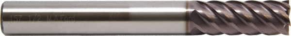 M.A. Ford - 3/8", 1" LOC, 3/8" Shank Diam, 4" OAL, 6 Flute, Solid Carbide Square End Mill - Single End, ALtima Finish, 45° Helix, Centercutting, Right Hand Cut, Right Hand Flute, Series 157 - Benchmark Tooling
