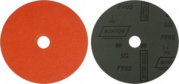 Norton - 7" Diam 7/8" Hole 80 Grit Fiber Disc - Ceramic, Series R980P - Benchmark Tooling