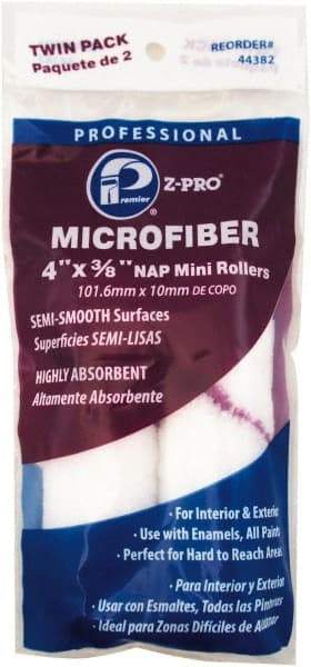 Premier Paint Roller - 3/8" Nap, 4" Wide Paint Mini Roller - Semi-Smooth Texture, Microfiber - Benchmark Tooling