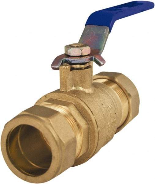 Legend Valve - 1" Pipe, Full Port, Lead Free Brass Full Port Ball Valve - 2 Piece, Comp x Comp Ends, Lever Handle, 600 WOG - Benchmark Tooling