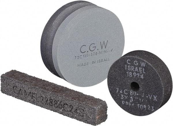 Camel Grinding Wheels - 60 Grit Silicon Carbide Type 1 Dressing Wheel - 3" Diam x 1/2" Hole x 1" Thick, Medium Grade, Hardness L, Vitrified Bond, No Recess - Benchmark Tooling