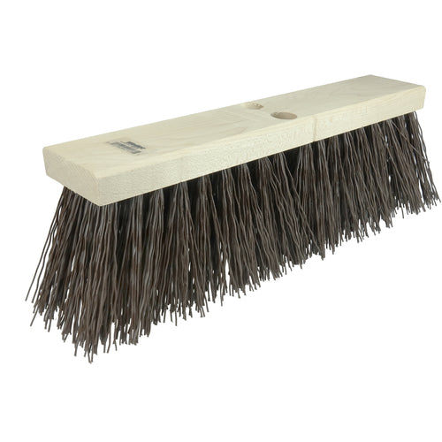 18″ Street Broom, 5-1/4″ Trim Length, Brown Polypropylene Fill - Benchmark Tooling