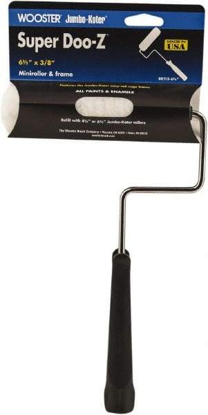 Wooster Brush - 11" Long, 3/8" Nap, Mini Woven - 6-1/2" Wide, Steel Frame, Includes Roller Cover & Frame - Benchmark Tooling