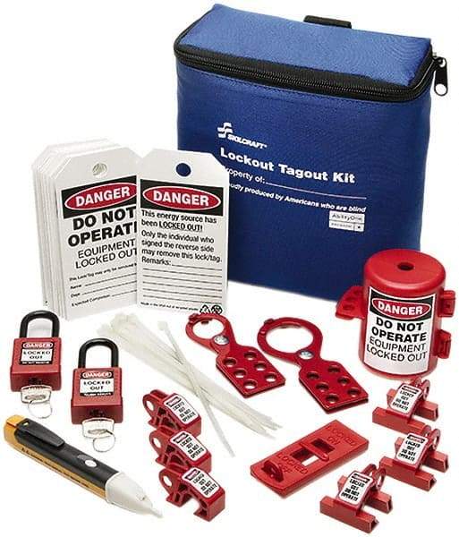 Ability One - 35 Piece Electrical Lockout Kit - Keyed Differently, Comes in Carrying Case - Benchmark Tooling