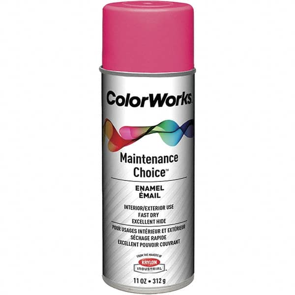 Krylon - Zinger Pink, 11 oz Net Fill, Gloss, Enamel Spray Paint - 15 to 18 Sq Ft per Can, 16 oz Container - Benchmark Tooling