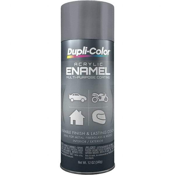 Dupli-Color - Machinery Gray, Gloss, Acrylic Enamel Spray Paint - 12 to 14 Sq Ft per Can, 12 oz Container - Benchmark Tooling