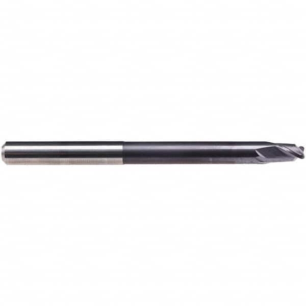 Emuge - 10mm Diam, 8mm LOC, 2 Flute Solid Carbide Roughing & Finishing End Mill - TiAlN Finish, 100mm OAL, 10mm Shank Diam, Cylindrical Shank, 30° Helix, Extra Long Length - Benchmark Tooling