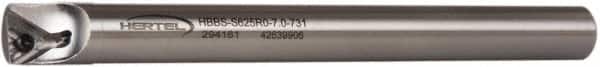 Hertel - 0.731" Min Bore Diam, 7" OAL, 5/8" Shank Diam, HBBS Indexable Boring Bar - 5" Max Bore Depth, TD.., TP.. Insert, Screw Holding Method - Benchmark Tooling