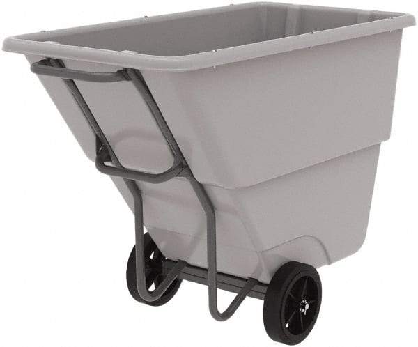 Akro-Mils - 1,000 Lb Load Capacity, 1/2 Cu Yd, Plastic Tilt Truck - 27" Wide x 54" Long x 36" High, Gray - Benchmark Tooling