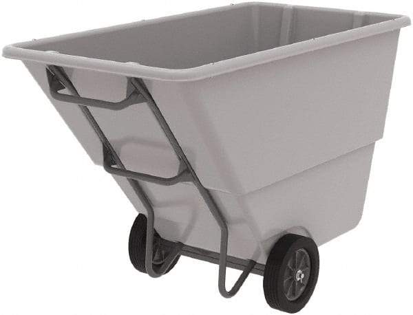 Akro-Mils - 600 Lb Load Capacity, 1 Cu Yd, Plastic Tilt Truck - 33" Wide x 66" Long x 42" High, Gray - Benchmark Tooling