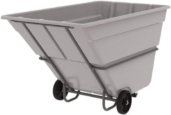 Akro-Mils - 2,000 Lb Load Capacity, 2 Cu Yd, Plastic Tilt Truck - 48" Wide x 85" Long x 51" High, Gray - Benchmark Tooling