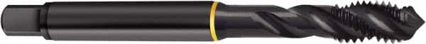 Guhring - 3/8-16 UNC 2B/3B Modified Bottoming Spiral Flute Tap - Cobalt, Oxide Finish, 2.941" OAL, Right Hand Flute, Right Hand Thread, H5, Series 4407 - Exact Industrial Supply
