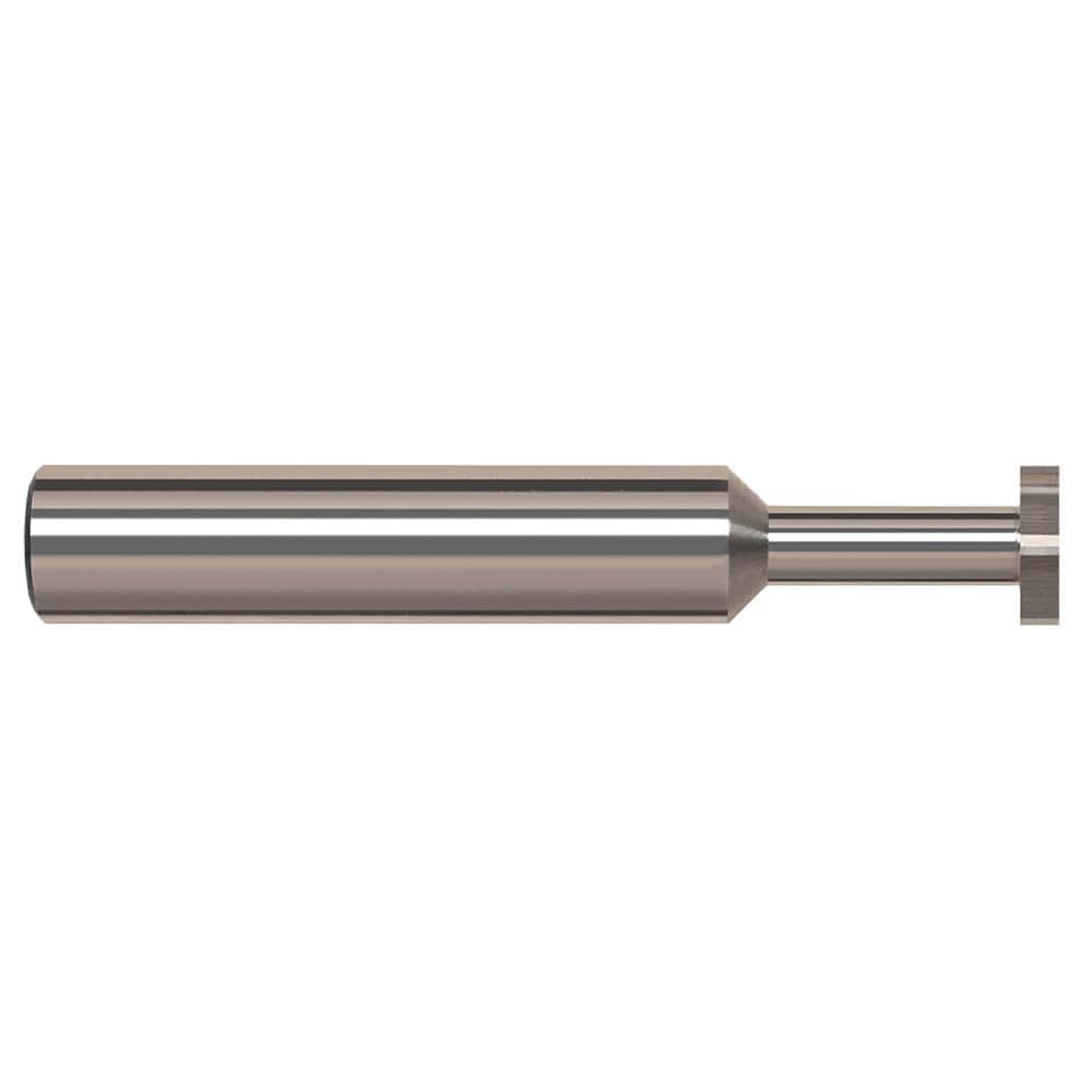 Woodruff Keyseat Cutter: 0.25″ Cut Dia, 0.062″ Cut Width, 1/4″ Shank Dia, Straight Tooth 2-1/2″ OAL, 4 Teeth, Solid Carbide