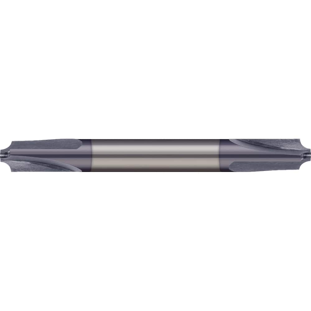Micro 100 - Corner Rounding End Mills; Material: Solid Carbide ; Single or Double End: Double ; Radius (Decimal Inch): 0.0938 ; Mill Diameter (Inch): 1/4 ; Mill Diameter (Decimal Inch): 0.2500 ; Number of Flutes: 3 - Exact Industrial Supply