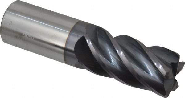 Accupro - 1", 5 Flute, Single End, Solid Carbide, 0.09" Corner Radius End Mill - 4" OAL, Right Hand Flute, 2" LOC, Right Hand Cut - Benchmark Tooling