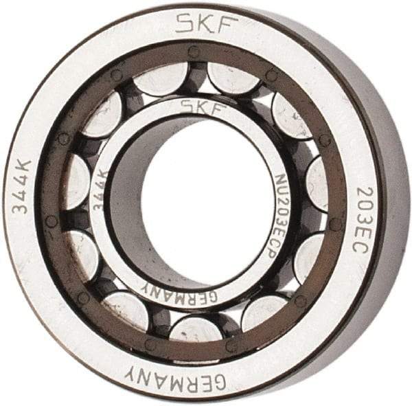 SKF - 17mm Bore Diam, 40mm Outside Diam, 12mm Wide Cylindrical Roller Bearing - 17,200 N Dynamic Capacity, 14,300 Lbs. Static Capacity - Benchmark Tooling