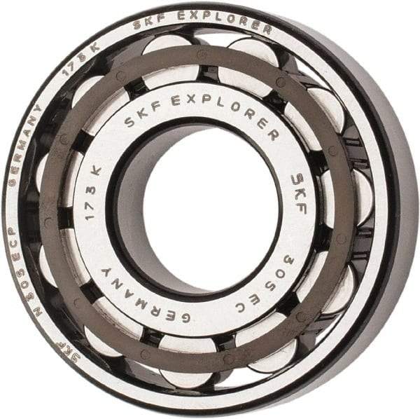 SKF - 25mm Bore Diam, 62mm Outside Diam, 17mm Wide Cylindrical Roller Bearing - 40,200 N Dynamic Capacity, 36,500 Lbs. Static Capacity - Benchmark Tooling