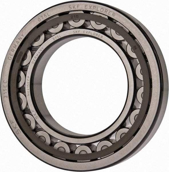 SKF - 75mm Bore Diam, 130mm Outside Diam, 25mm Wide Cylindrical Roller Bearing - 130,000 N Dynamic Capacity, 156,000 Lbs. Static Capacity - Benchmark Tooling