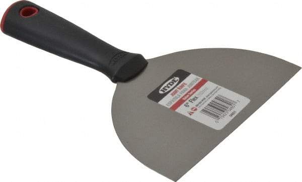 Hyde Tools - 6" Wide Carbon Steel Taping Knife - Flexible, Polypropylene Handle, 7.8" OAL - Benchmark Tooling