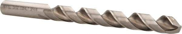 Hertel - 13/32" 135° Cobalt Jobber Drill - Bright Finish, Spiral Flute, 5-1/4" OAL, Split Point - Benchmark Tooling