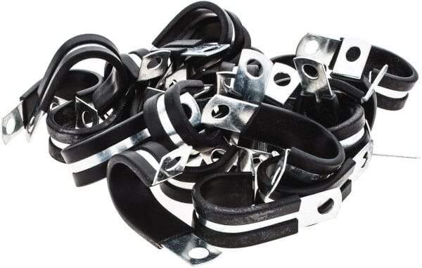 Value Collection - 3/4" Bundle Diam, 1/4" Hole, Steel Clamp - 1/2" Wide, Black - Benchmark Tooling