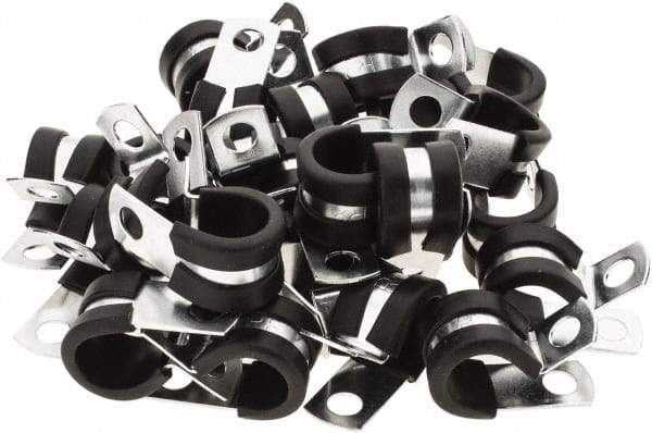 Value Collection - 1/2" Bundle Diam, 1/4" Hole, Steel Clamp - 1/2" Wide, Black - Benchmark Tooling