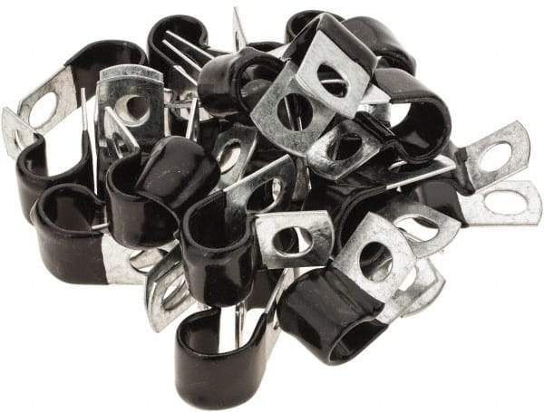 Value Collection - 1/2" Bundle Diam, 3/8" Hole, Steel Clamp - 3/4" Wide, Black - Benchmark Tooling