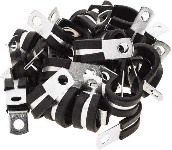 Value Collection - 5/8" Bundle Diam, 1/2" Hole, Steel Clamp - 1/2" Wide, Black - Benchmark Tooling