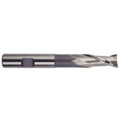1 Dia. x 7-1/4 Overall Length 2-Flute Square End High Speed Steel SE End Mill-Round Shank-Extension -TiN - Benchmark Tooling