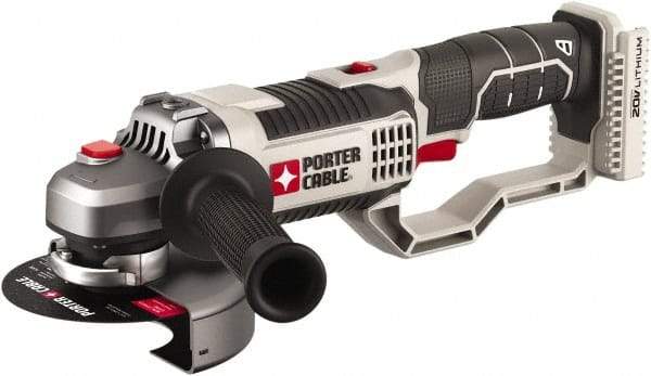 Porter-Cable - 4-1/2" Wheel Diam, 8,500 RPM, Cordless Cutoff & Cutoff-Grinder Tool - Right Angle Handle, 20 Volt - Benchmark Tooling