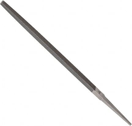 Anglo American - 10" Long, Second Cut, Square American-Pattern File - Double Cut, 0.37" Overall Thickness, Tang - Benchmark Tooling