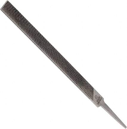 Anglo American - 14" Long, Smooth Cut, Mill American-Pattern File - Single Cut, 0.22" Overall Thickness, Tang - Benchmark Tooling
