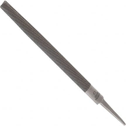 Anglo American - 12" Long, Bastard Cut, Half Round American-Pattern File - Double Cut, 0.32" Overall Thickness, Tang - Benchmark Tooling