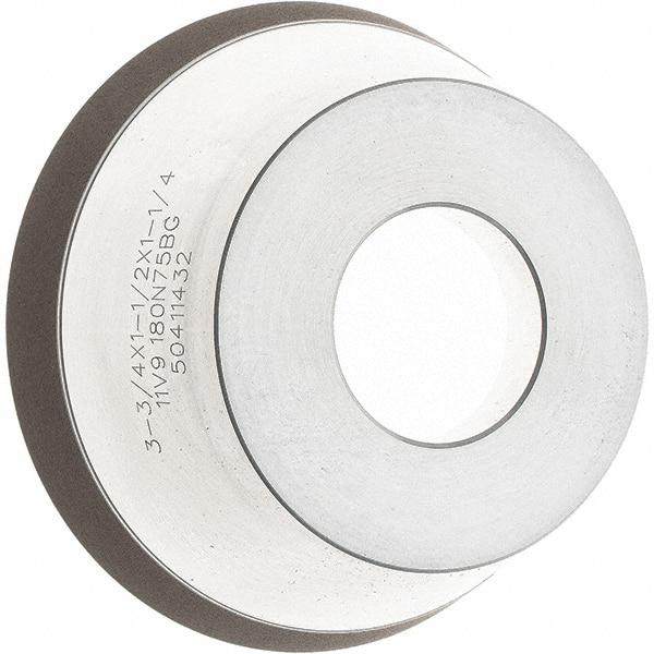 Tru-Maxx - 95mm Diam, 1-1/4" Hole Size, 1" Overall Thickness, 180 Grit, Type 11V9, Tool & Cutter Grinding Wheel - Very Fine Grade, Diamond - Benchmark Tooling