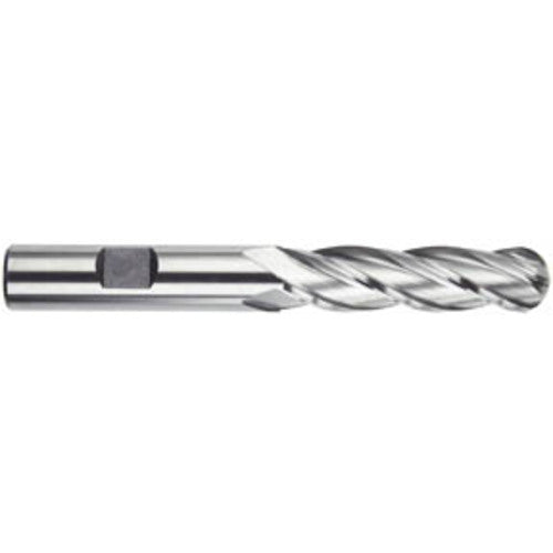 1-1/4″ Dia. × 1-1/4″ Shank × 4″ DOC × 6-1/2″ OAL, HSS 4 Flute, 30° Helix, Ballnose End Mill Series/List #4555 - Exact Industrial Supply