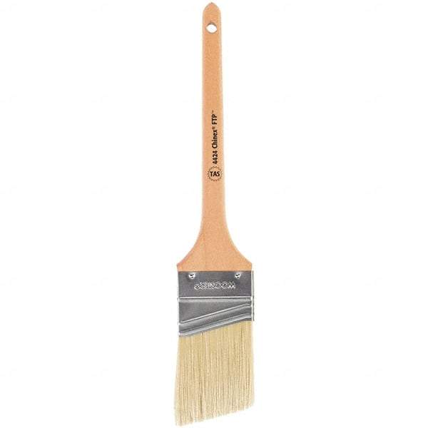 Wooster Brush - 2-1/2" Angled Synthetic Sash Brush - 2-11/16" Bristle Length, 7-1/2" Maple Handle - Benchmark Tooling